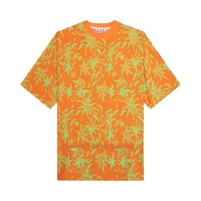 Pre-owned Marni X No Vacancy Inn Jacquard T-shirt 'carrot' | Orange | Men's Size 52