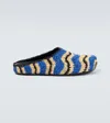 Marni Fussbet Sabot Round-toe Loafers In Vivid Blue Natural