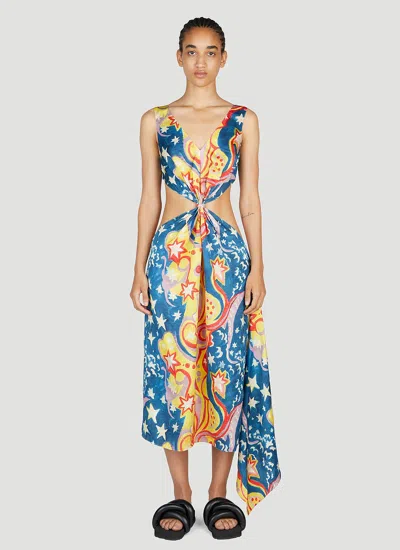 Marni X No Vacancy Women Galactic Paradise Midi Dress In Blue