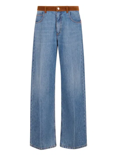 Marni X Slawn & Soldier Jeans Mit Samtbesatz In Multi