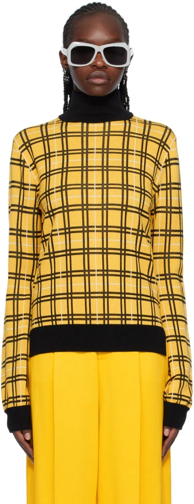 Marni Checkered Virgin-wool Jumper In Chy56 Maize