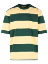 Marni Green And Yellow Maxi-stripe Cotton T-shirt In Multi