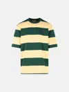 Marni Green And Yellow Maxi-stripe Cotton T-shirt In Multi