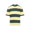 Marni Green And Yellow Maxi-stripe Cotton T-shirt In Multi