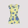 Marni Floral Print Top With Zig-zag Seam Detail In Yellow