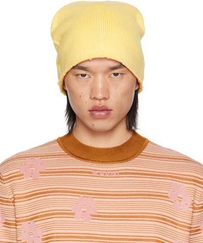 Marni Yellow Mohair Beanie In 00y33 Pineapple