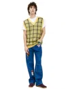 Marni Check Mohair-blend Vest In Yellow