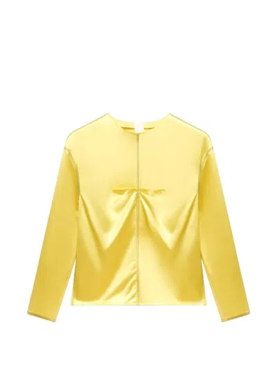 Marni Yellow Satin Top With Contrast Stitching