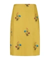 Marni Tulip Print Pleated Silk Twill Midi Skirt In Yellow