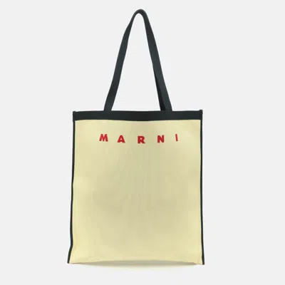 Pre-owned Marni Yellow/navy Blue Nylon Tote