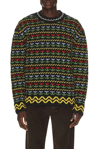 Marni Zig Zag Crewneck Sweater In Multi