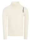 Marni Zig-zag Embroidered Turtleneck Top In White