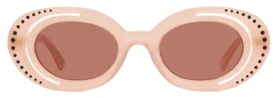 Marni Zion Oval Acetate Frame With Crystal Details Sunglasses In Multi