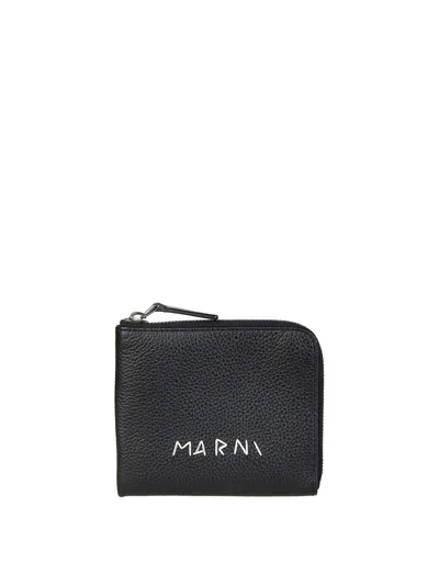 Marni Zip Around Wallet In Black