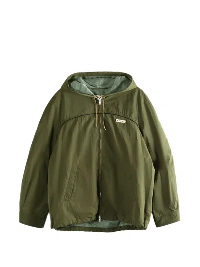 Marni Zip-fastening Hooded Jacket In Green