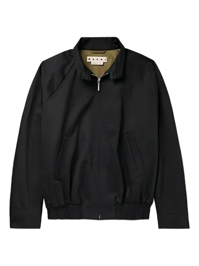 Marni Cotton-gabardine Bomber Jacket In Black