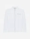 Marni Logo-print Zip-up Cotton Shirt In Lily White