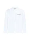 Marni Zip-up Cotton Shirt In Black