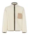 Marni Fleece Bomber Jacket With Zip-up Closure In White