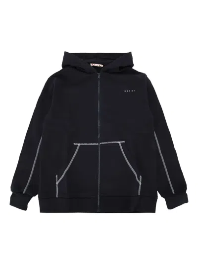 Marni Kids' Zip-up Hoodie In Black