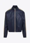 Marni Zip-up Leather Jacket In Blue