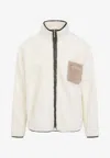 Marni Fleece Bomber Jacket With Zip-up Closure In White