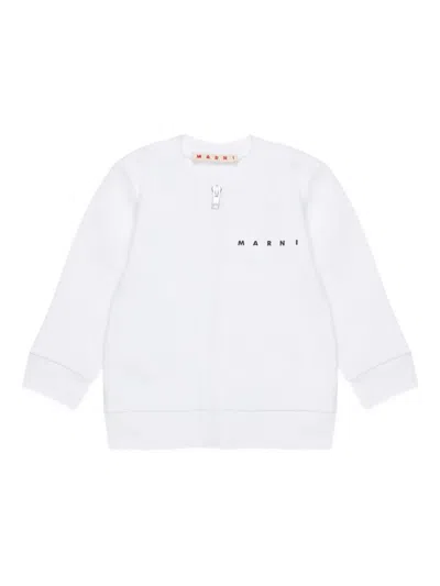 Marni Babies' Zip-up Sweatshirt In White
