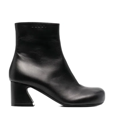 MARNI MARNI ROUND TOE ZIP-UP ANKLE BOOTS