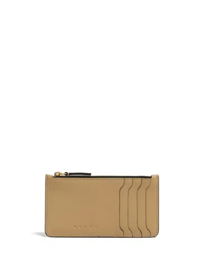 MARNI ZIPPED LEATHER CARD CASE