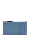 Marni Zipped Leather Card Case In Blue