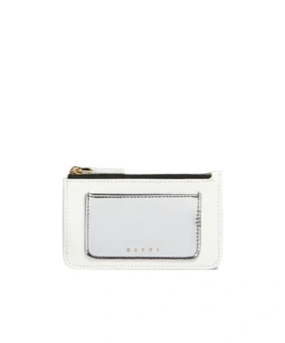 Marni Zipper Card Bag In White