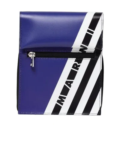 Marni Zipper Crossbody Bag In Blue