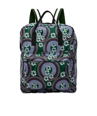 Marni Zipper Printed Backpack In Black