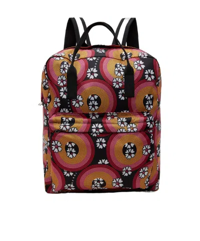 Marni Zipper Printed Backpack In Multicolor
