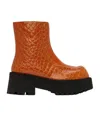 Marni Woman Ankle Boots Orange Size 8 Soft Leather In Brown