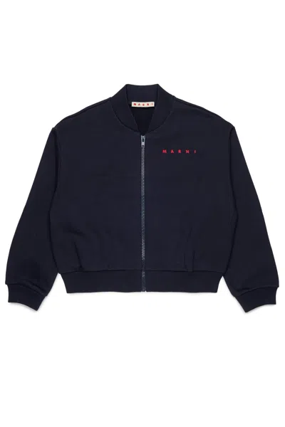 Kids' Logo-print Zip-up Sweatshirt In Blue from Brave Kid