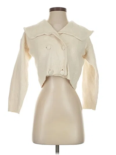 Pre-owned Marnie West Cardigan Sweater In White