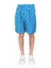 Marni All-over Floral-print Bermuda Shorts In Blue