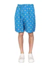 Marni All-over Floral-print Bermuda Shorts In Blue