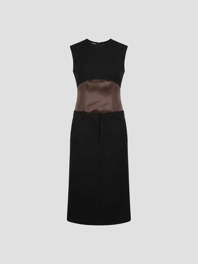 Marni -inspired Virgin Wool Dress In Black