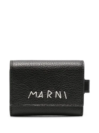 Marni Portachiavi Con Ricamo In Black