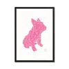 Marokka Design French Bulldog Geometric Print - Frank Pink On White In Pink
