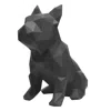 Marokka Design French Bulldog Geometric Sculpture Frank In Diamond Black In Gray