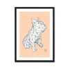 Marokka Design Neutrals French Bulldog Geometric Print - Frank In White On Peach In Multi