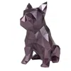 Marokka Design Purple French Bulldog Geometric Sculpture - Frank In Plum In Red