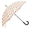 Marokka Design French Bulldog Geometric Style Umbrella - Frank Black Frame With A Red Dog On A Cream Background In Style