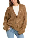 Maronie Pointelle Cardigan In Brown