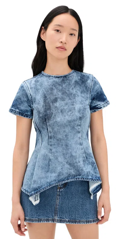 Marques' Almeida Acid Wash Denim Fitted T-shirt Blue In Multi