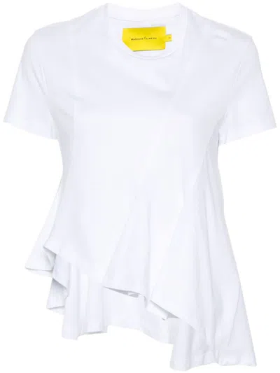 Marques' Almeida Asymmetric Jersey T-shirt In White