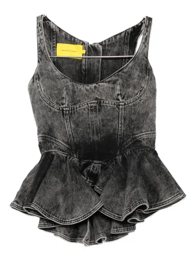 MARQUES' ALMEIDA ASYMMETRIC DENIM TOP